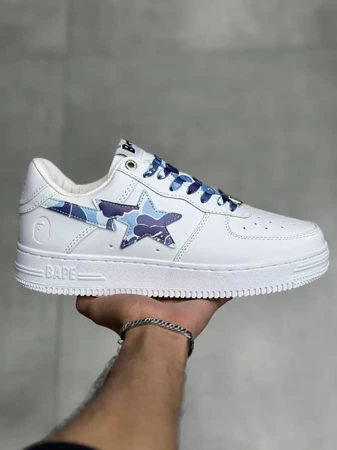 بیپ استا چریکی آبی Bape Sta Abc Camo Blue